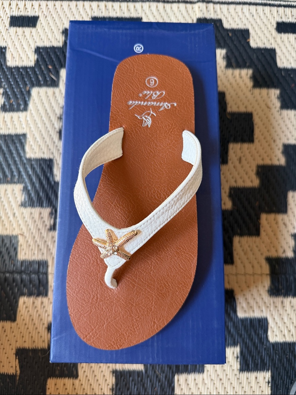 Amanda Blu Starfish Sandals Aruba Ivory White NIB